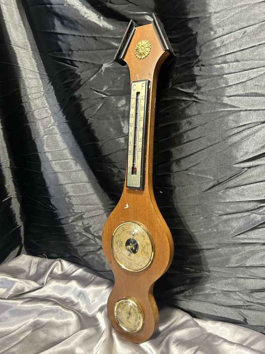 Stacja pogodowa 3 w 1 – barometr, termometr, higrometr – drewno