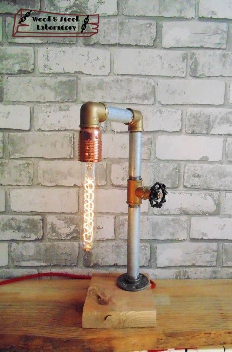 Lampa loft/ industrial/ biurkowa/ vintage/ lampa z rur/ rustykalna