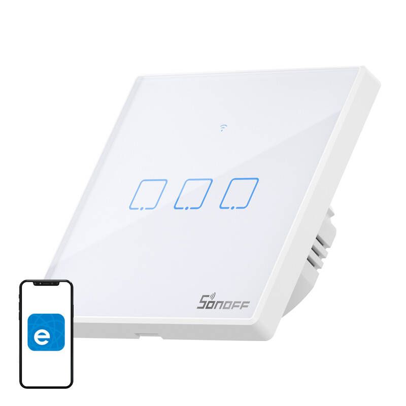 Włącznik Światła Dotykowy Wifi Sonoff T2 Eu Tx 3-Kanałowy