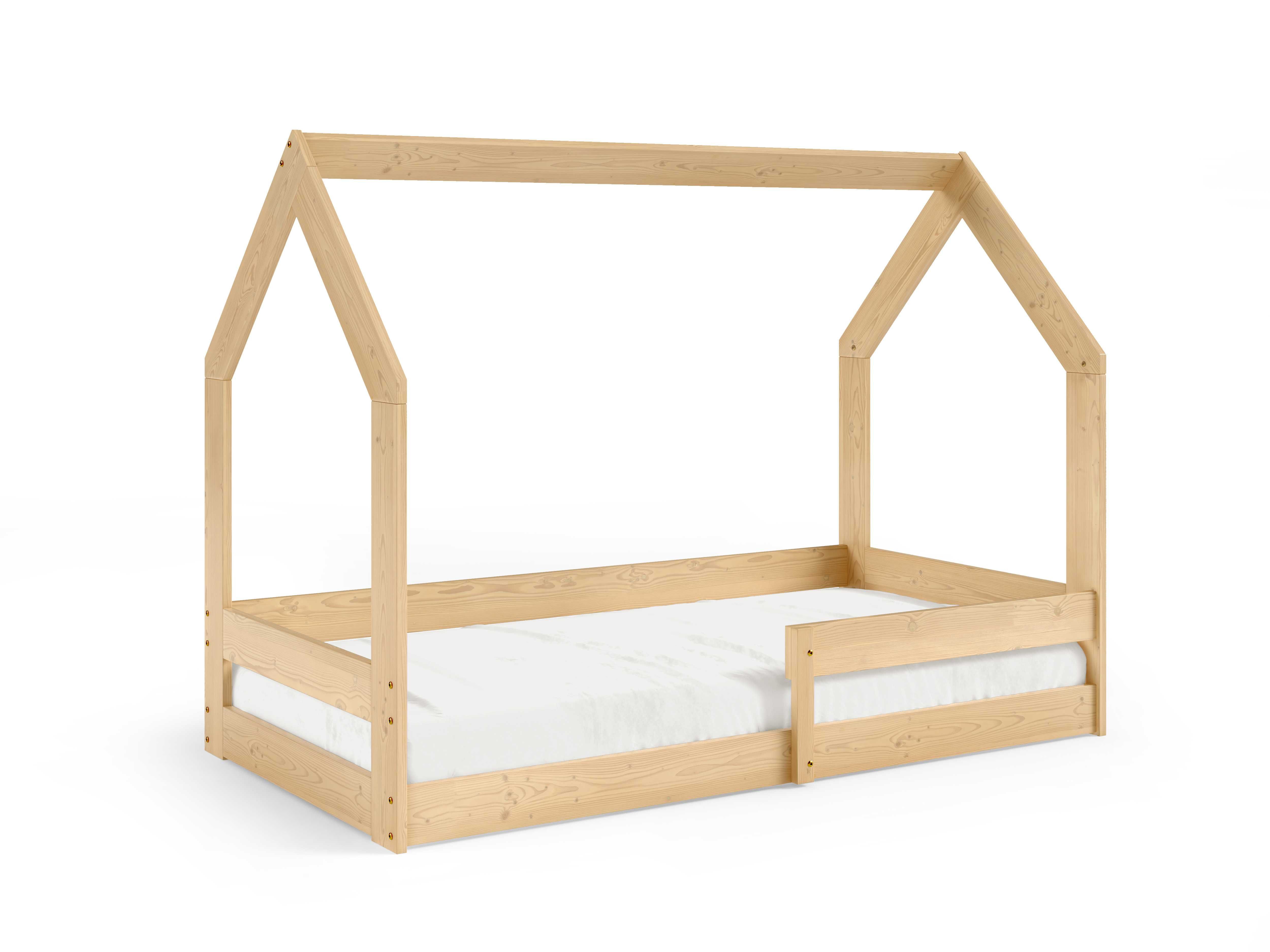 Klasyczne drewniane łóżko dziecięce domek CZARUŚ - 160x80