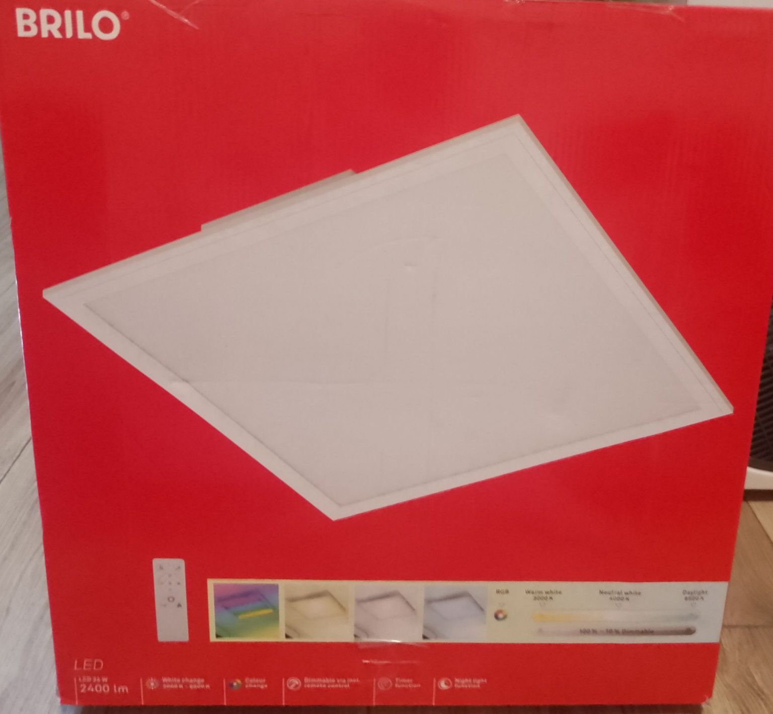 Brilo plafon LED lampa sufitowa LED 24w RGB sterowana pilotem