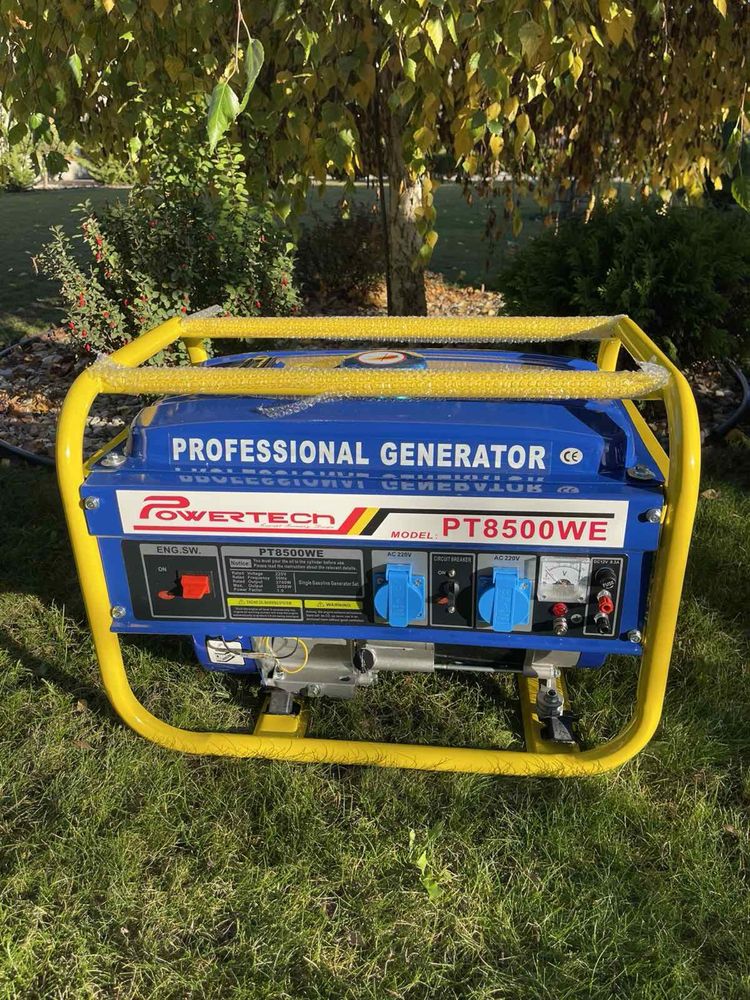 Генератор бензиновый 2.5-3кВт однофазный Powertech PT8500WE