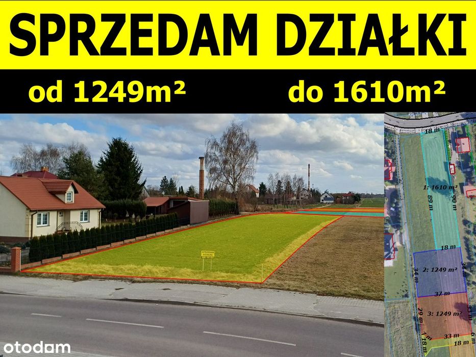 Działki budowlane ul. Majdan 1249 - 1610 m²