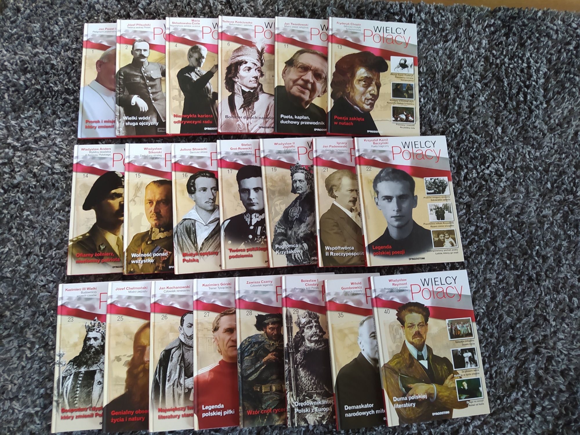 20 książek tomów z serii Wielcy Polacy