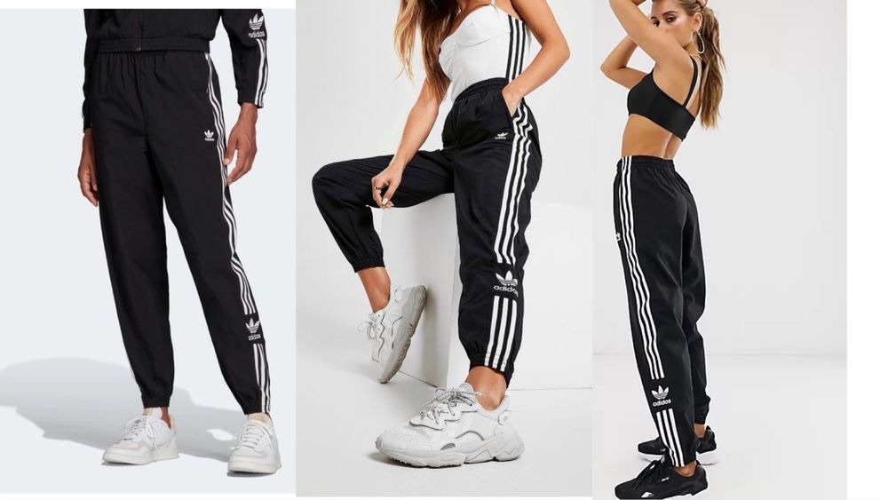 Spodnie adidas originals czarne sst track pants wysoki stan nylon