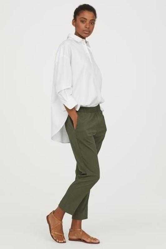Стильные брюки штаны с эластичным поясом завышенной талией от H&M