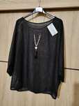 Elegancka bluzka plus wisior czarna 44 42 plus size 46 duży rozmiar