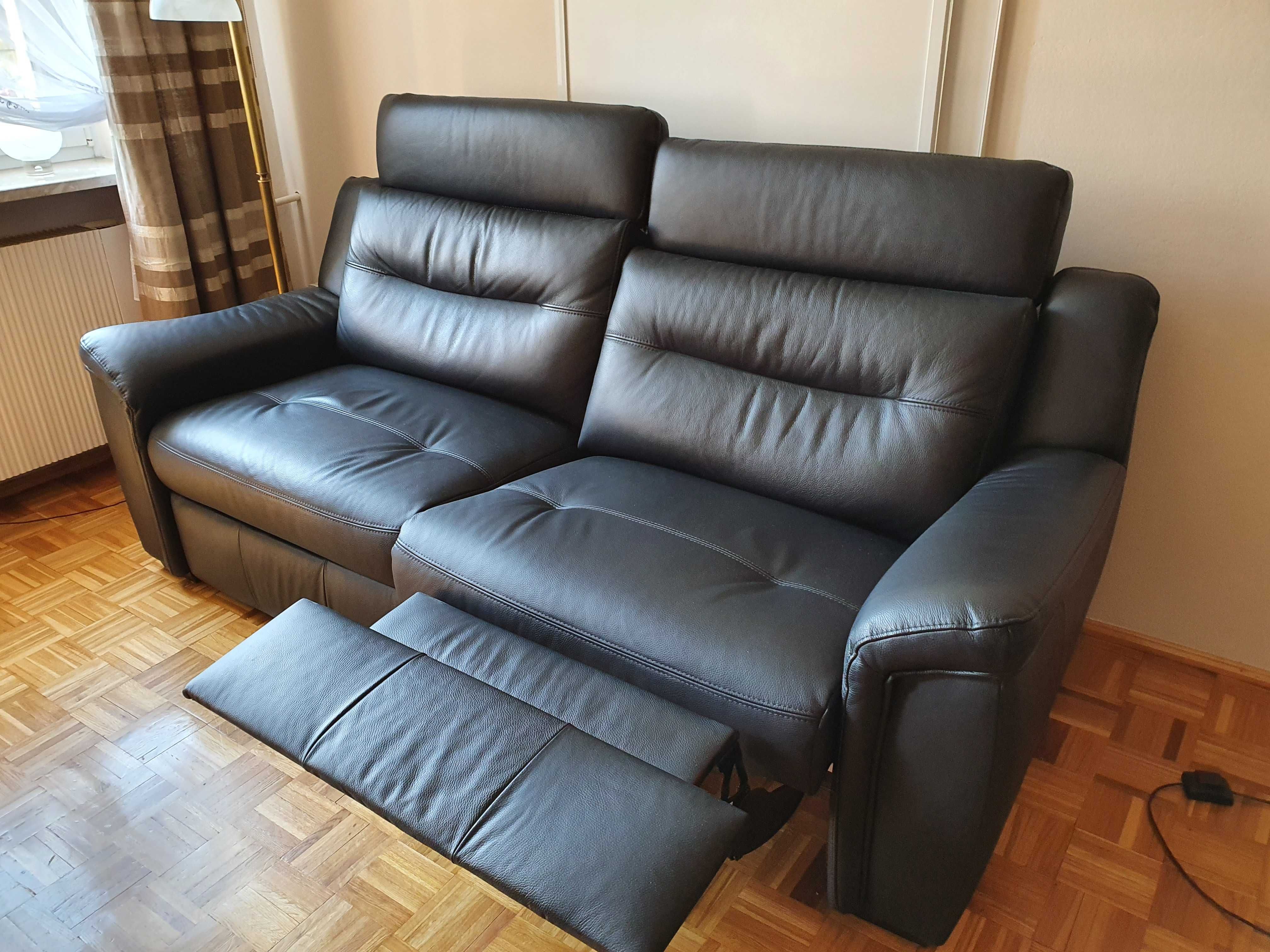 Sofa skórzana SALMO z funkcją relax - okazja