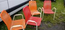Krzesła ogrodowe vintage prl design  nie knoll shabby retro