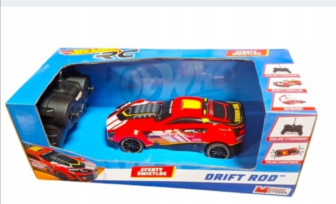 Hot Wheels DRIFT ROD samochód zdalnie sterowany na pilota czerwony