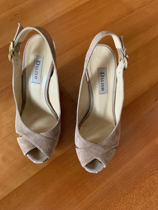 Sandálias Dune , salto alto em beige