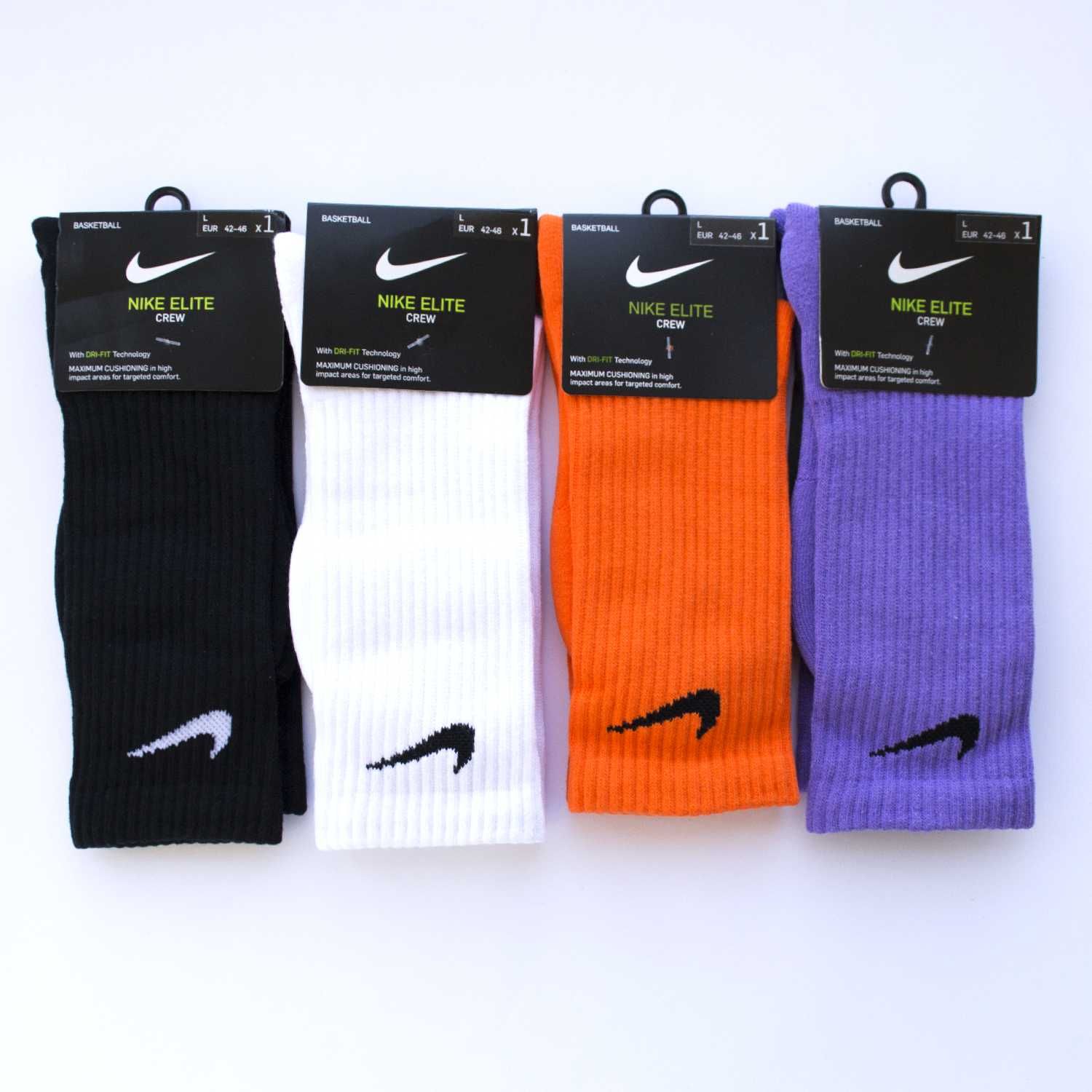 S M L Баскетбольные футобльны Шкарпетки Nike Elite носки высокие белые