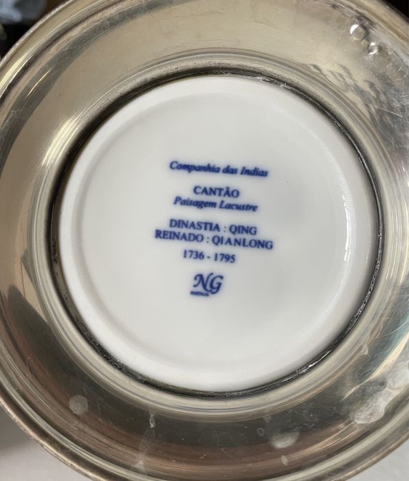 Grande Jarra porcelana e prata 925, companhia das indias, cantão