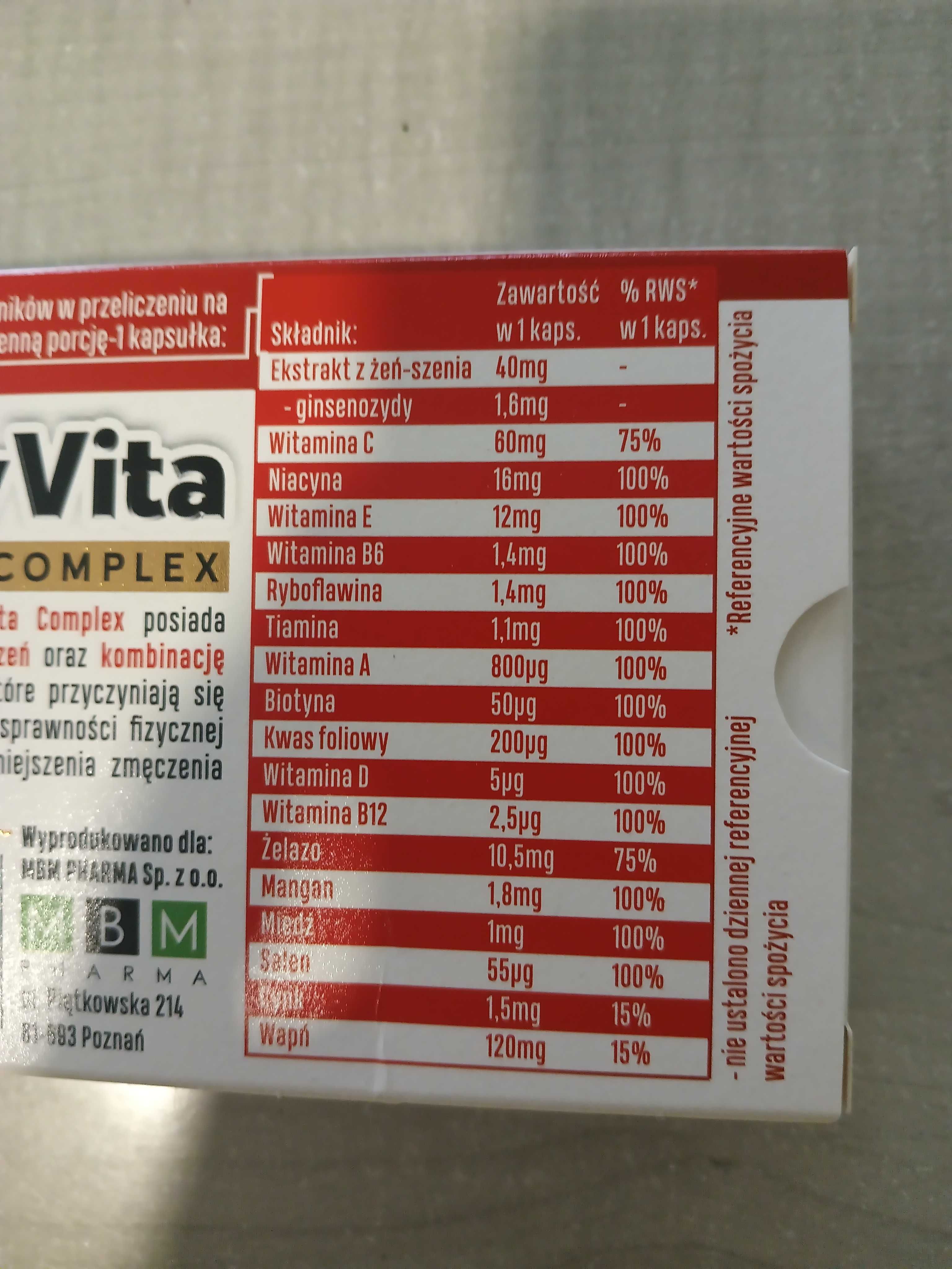 Body Vita Complex witaminy minerały i żeń-szeń zestaw 2x 30 tabletek