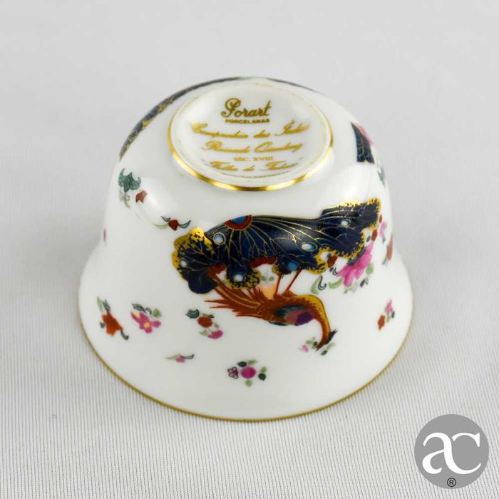 Taça em porcelana Porart, decoração “Folha de Tabaco”
