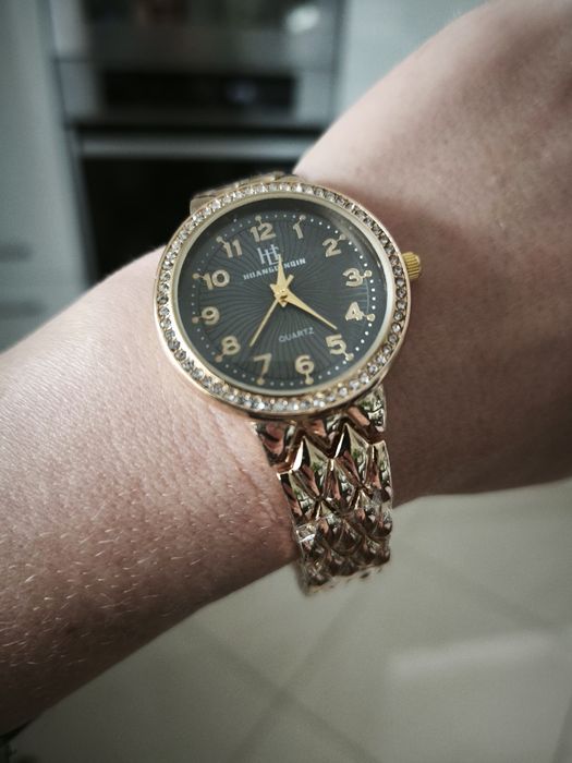 Złoty zegarek damski cekiny nowy