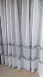 firanki z metra BATYST  KREM+ ORNAMENT w szarosci,wys 280 cm PIEKNA