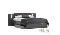 Ліжко Домініка+ламель160х200 з шухлядами і підсвіткою у кольорі графіт
