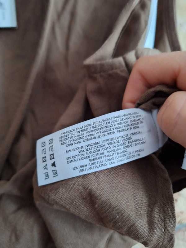 Kamizelka bluzka bolerko wiskoza len bawełna dobry skład 44 16 XXL