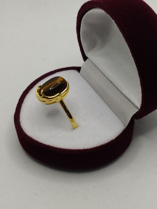 Złoty pierścionek tygrysie oko, złoto 333 rozmiar 21