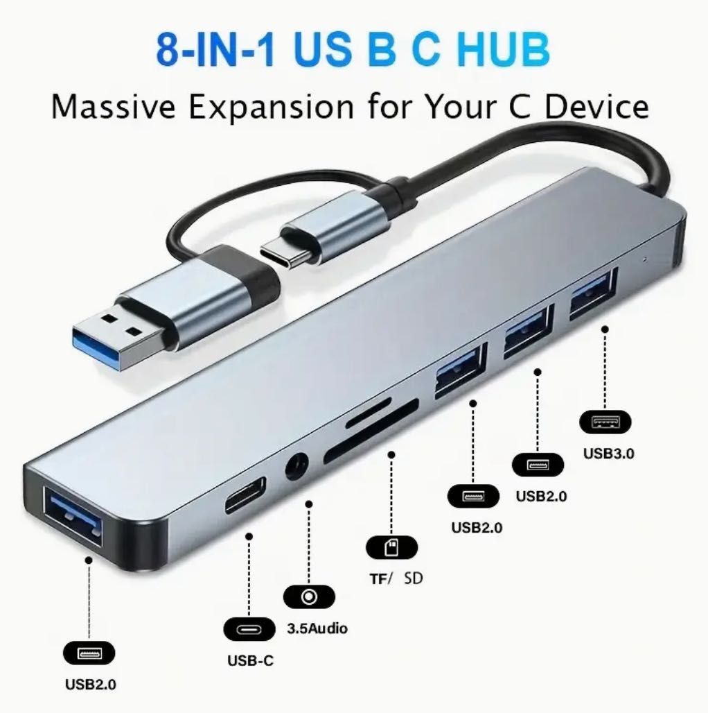 Adaptador Tipo C 8 em 1