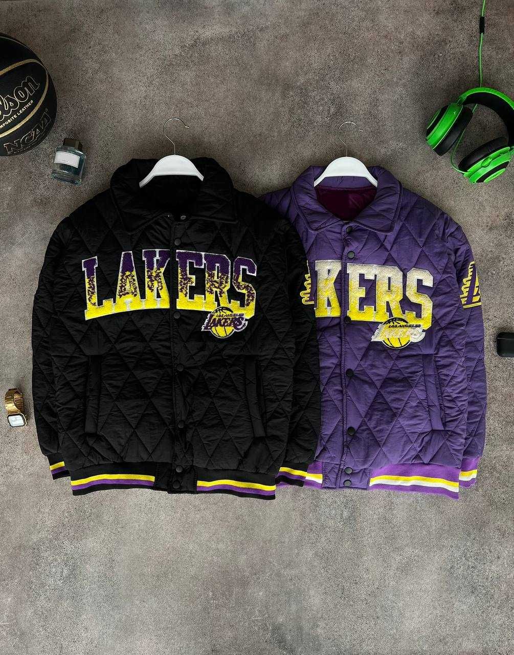 Бомбер LA Lakers стьоганий утеплений холлофайбером весняний i57/65-1