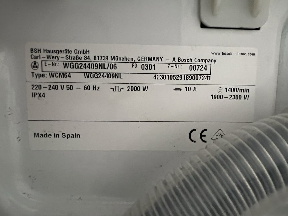 Пральна машина Bosch WGG24409NL