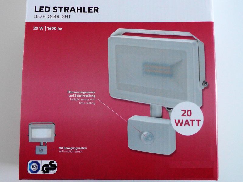 Reflektor Halogen LED Zewnętrzny z Czujnikiem Ruchu 20W 1600 lumenów
