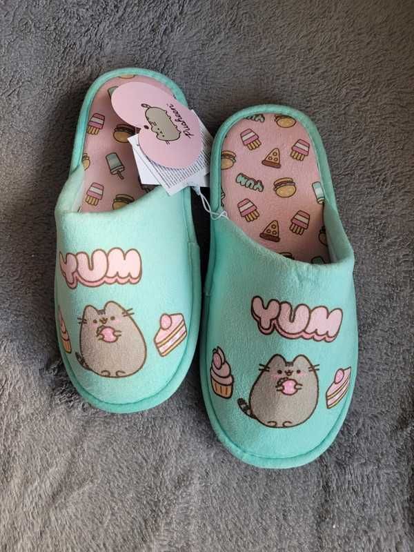 Kapcie Pusheen rozm. 38 miętowe yum z kotem koty kot nowe z metkami