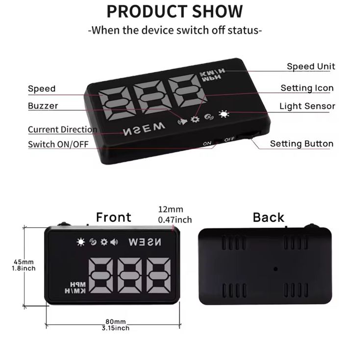 Проекция Бортовой спидометр Зеленый