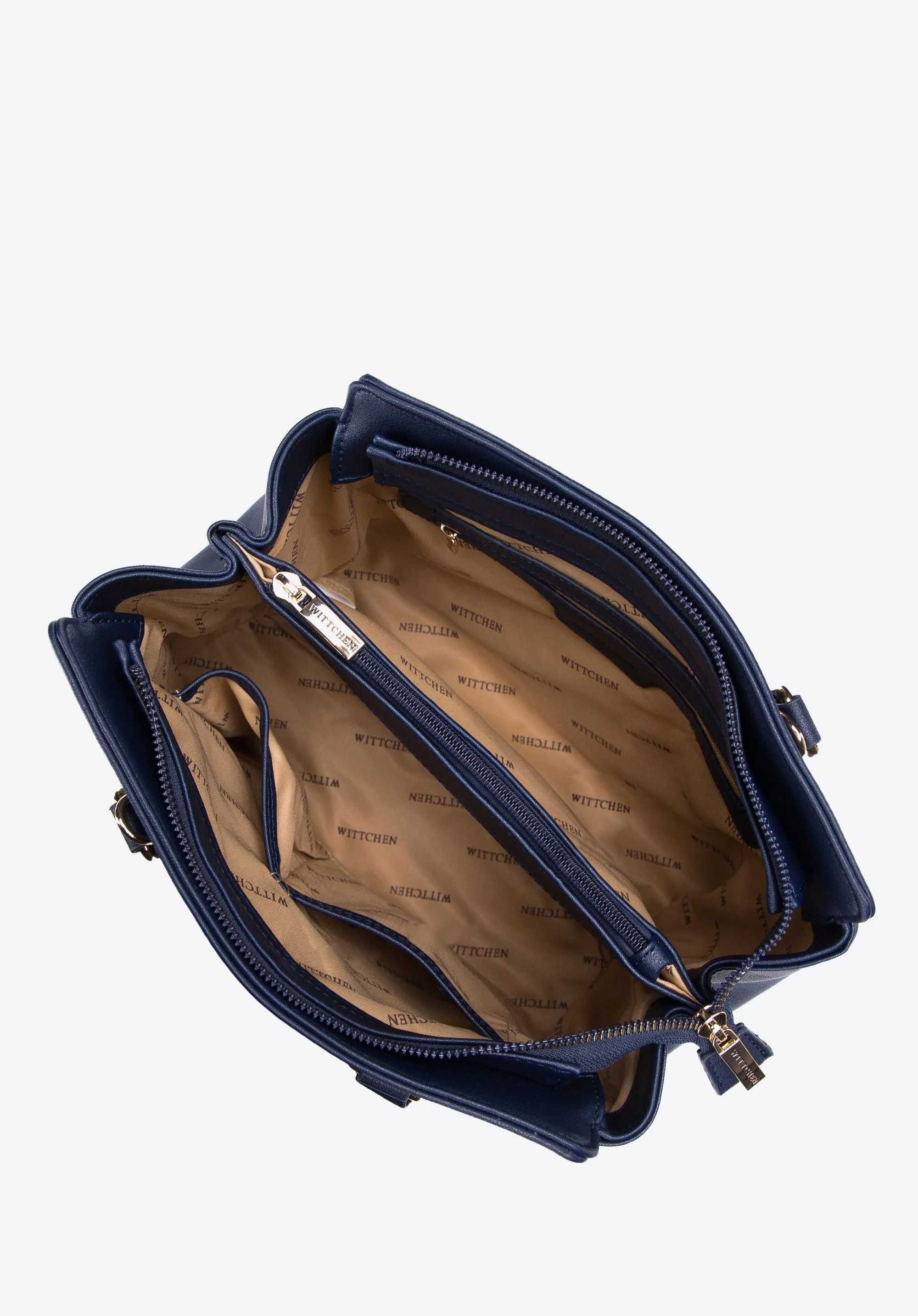 ZARA LUKSUSOWA Torebka z monogramem granatowa