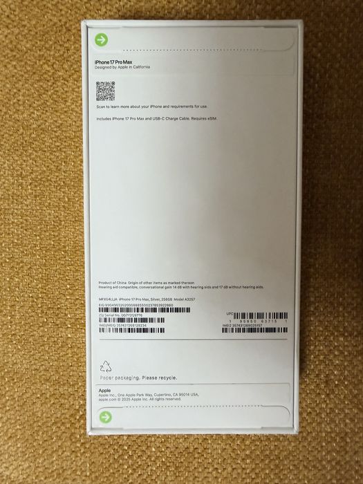 Iphone 17 pro max 256 gb