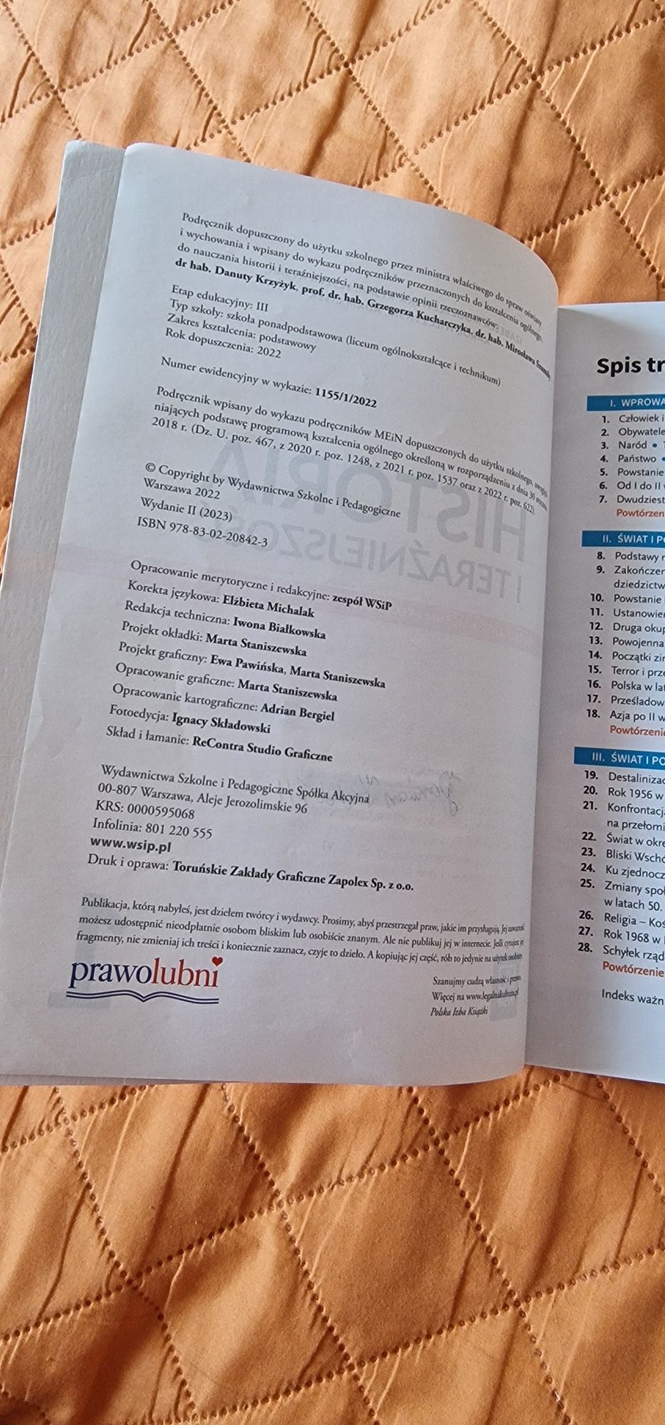 HISTORIA I TERAŹNIEJSZOŚĆ 1 "WSIP" szkoła branżowa I stopnia