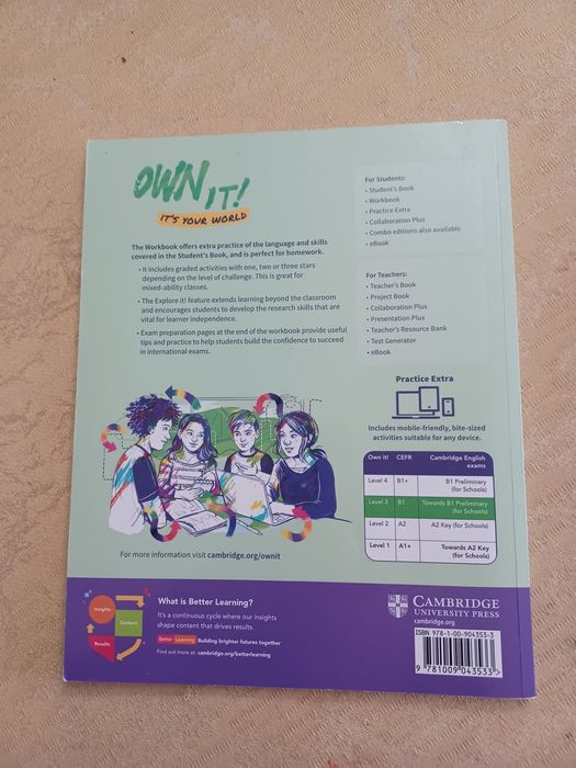 Caderno - Own it! Level 3 Workbook 
marca: CAMBRIDGE