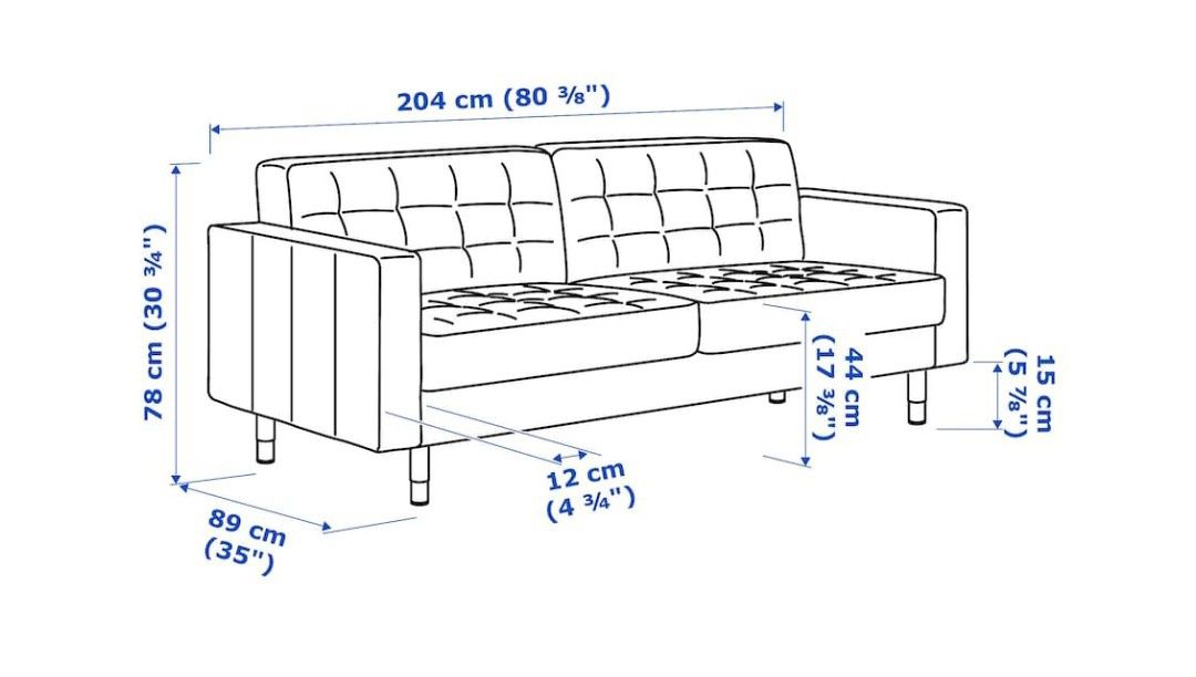 Sofá 3 lugares, IKEA Grann/Bomstad castanho dourado com pés de madeira