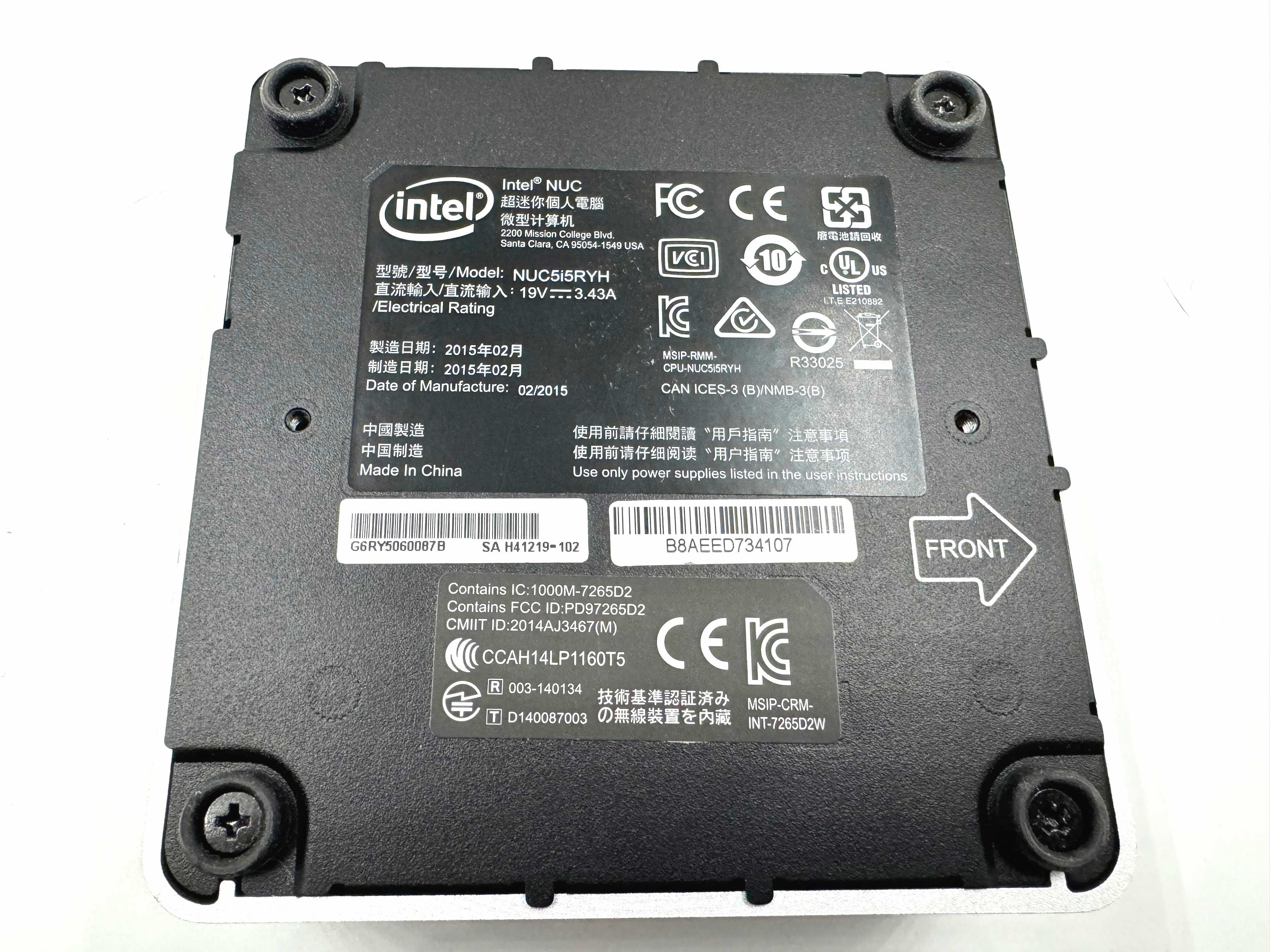 Мини-пк Intel NUC i5-5250u 4gb/128gb; wifi, bt, 2.5 корзина