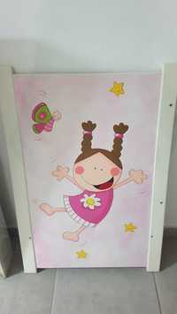 Cama de grades com gavetão - menina (pintada à mão)