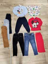 Paczka ubranek 98/104, NOWY dres Doland&Mickey+używane, waskie nogawki