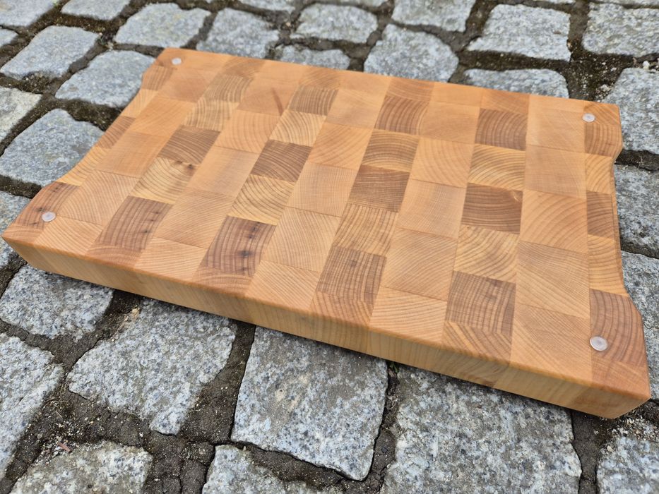 Deska do krojenia sztorcowa 44 x 26 cm jasna drzewa brzoza ! Nowa !