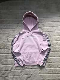 Худи CHAMPION PINK (M) big logo женское кофта толстовка розовая коттон