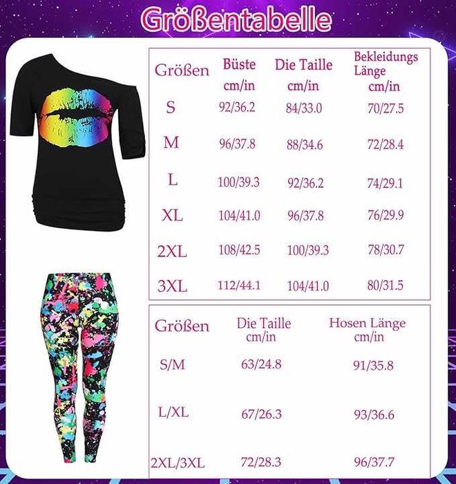 Kostium z lat 80 neonowy KISS fantazyjny kostium disco LATA 80 90 "S"