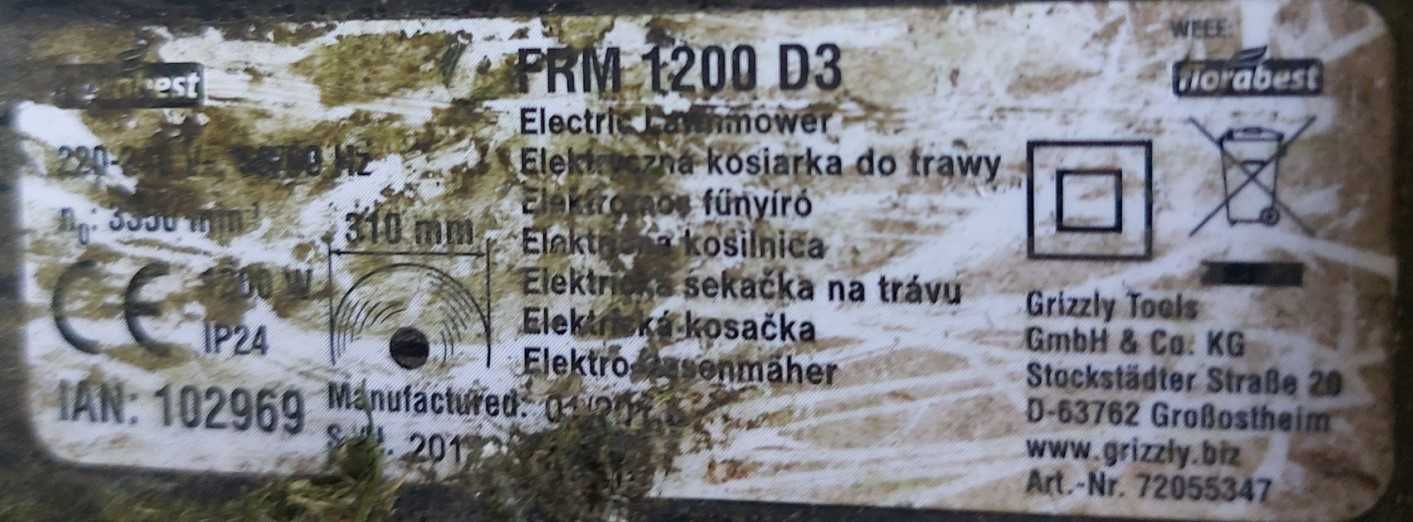 Kosiarka Florabest PRM 1200 D3 - uszkodzone koło noża, brak silnika