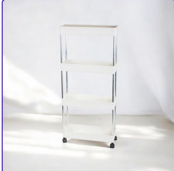 Nowa biała półka łazienkowa organizer na kółkach 4 poziomy
