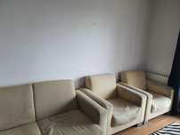 Komplet mebli – sofa + 2 fotele, kremowy kolor,  Wrocław – Krzyki