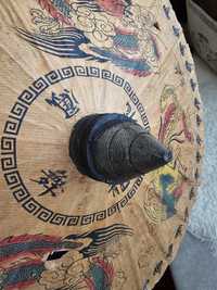 Китайська японська парасолька дерев'яна паперова для декору