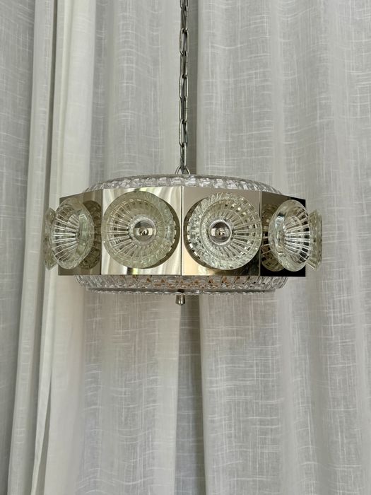 Lampa kryształowa Carl Fagerlund Szwecja lata 60