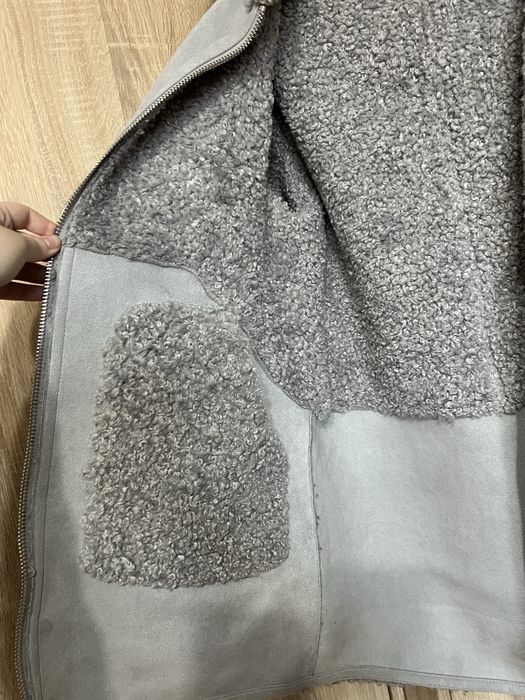 Двостороння дубленка / пальто зимове / розмір S-М