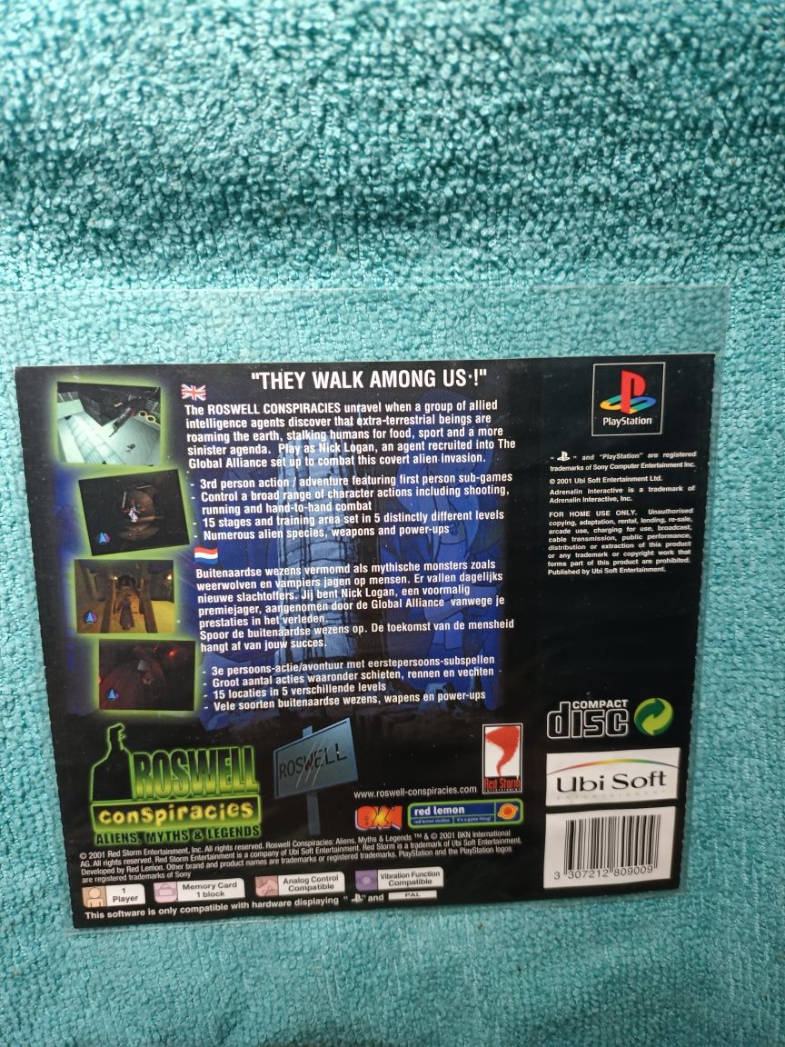 PlayStation 1 Roswell Conspiracies ps1 PSX Okładka Tylnia
