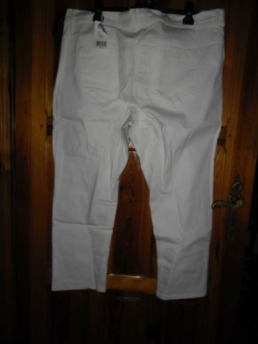 duże białe spodnie ze streczem roz.54