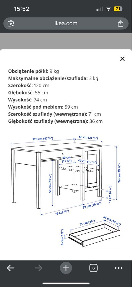 biurko hemnes ikea białe